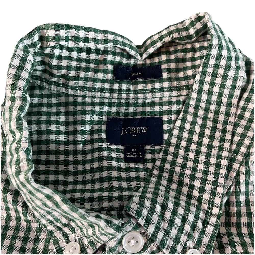 J Crew Performance Slim Untucked Check Button‎ Shirt Men's Medium Gingham